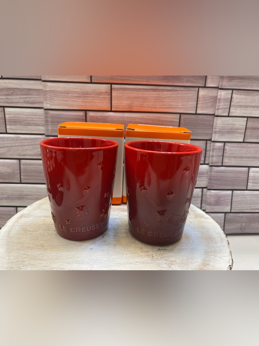 Le Creuset ❤️ (2)  Star Relief Short Tumbler 220ml Cerise